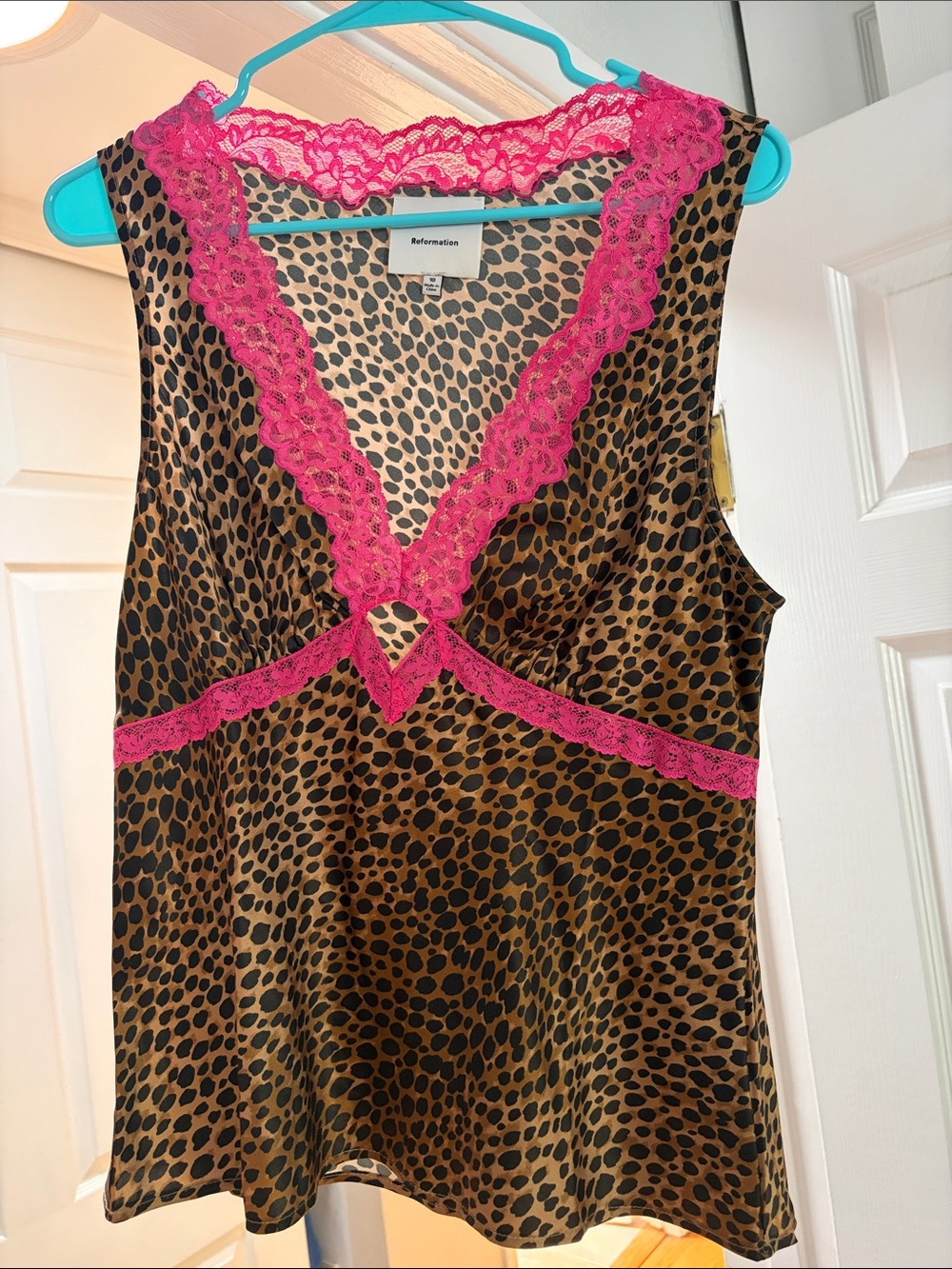 Reformation Aliceyn Silk Top Brown - Size 10